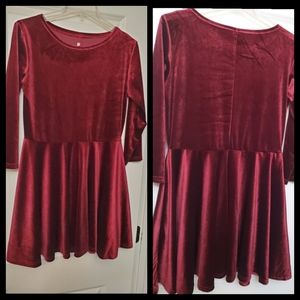 Velvet dress, Burgundy